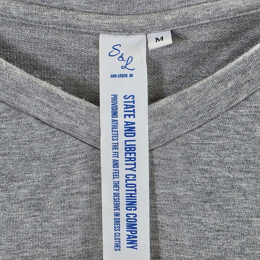 State & Liberty Pullover Men's Gray and White Sweater Performance Size M *flaws* - Picture 3 of 12